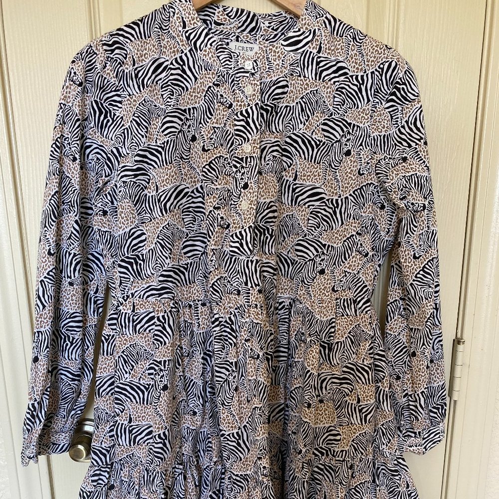J. Crew Zebra Dress( size xs,  oversize)